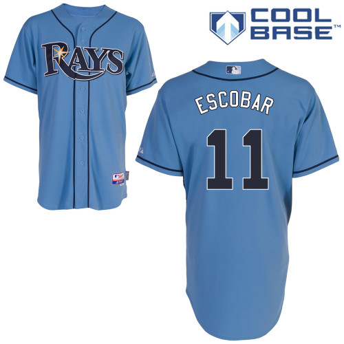 Yunel Escobar #11 MLB Jersey-Tampa Bay Rays Men's Authentic Alternate 1 Blue Cool Base Baseball Jersey
